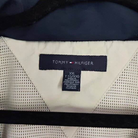 xxl TOMMY HILFIGER TAN & NAVY YACHT BOMBER COAT - Picture 4 of 7